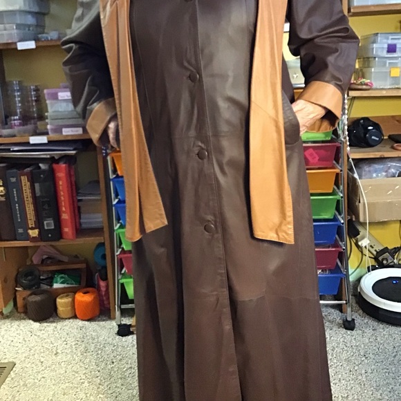 KONUK Genuine Leather Coat, full length, buttery soft, Leather, coat brown - Picture 10 of 16